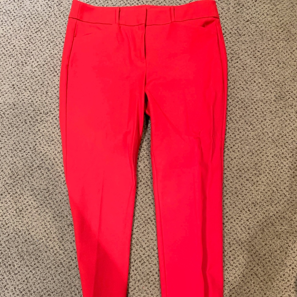 Loft Red Marisa Skinny Pants